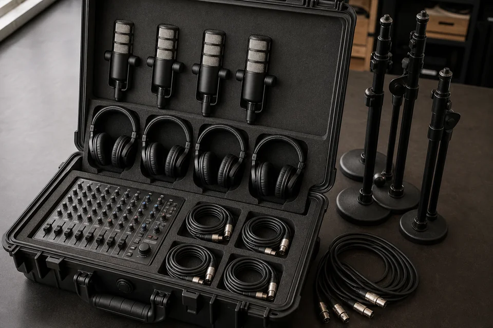 Kit completo per il noleggio di attrezzatura podcast